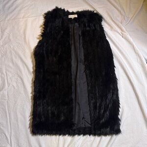 John + Jenn Black Faux Fur Vest